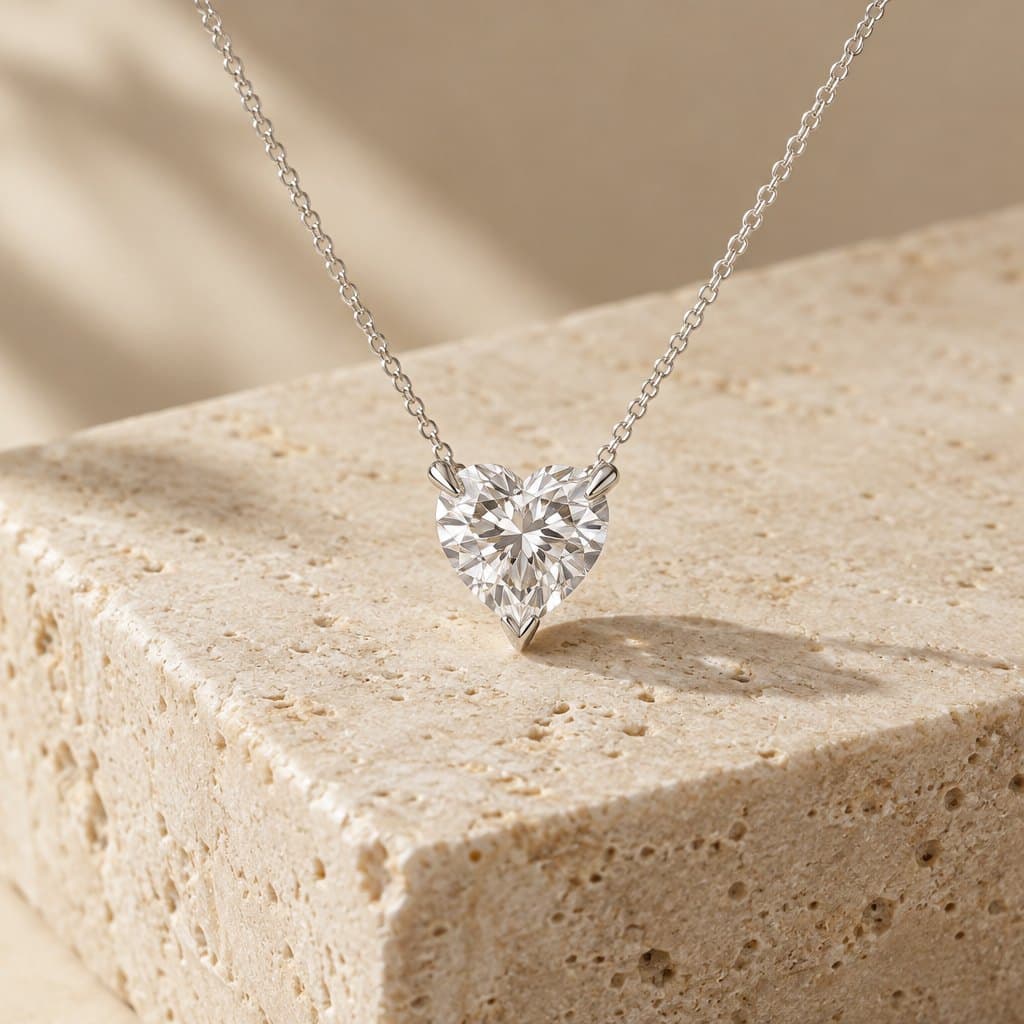 Design render of the Sweetheart heart-cut solitaire pendant