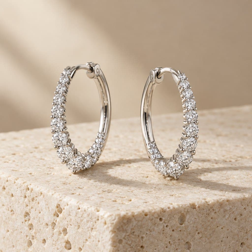 Design render of the Embrace graduated diamond hoops